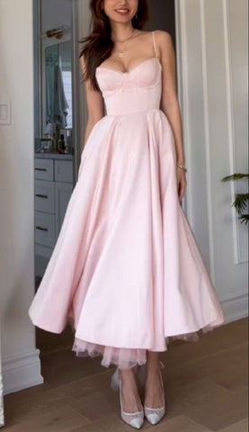 A Line Pink Prom Dresses,Formal Evening Dresses