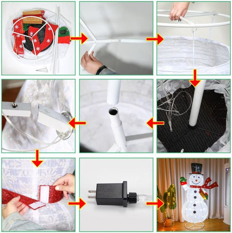 Christmas luminous folding snowman decoration holiday ornament