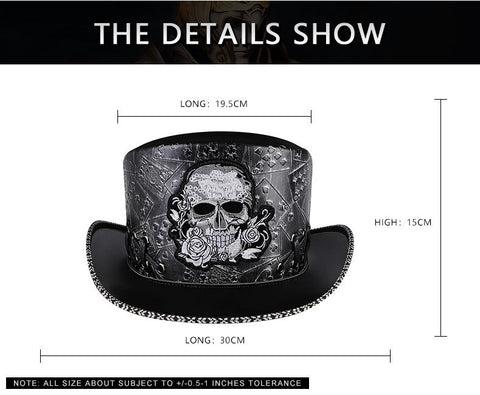 Punk retro knight skull embroidered dome party hat