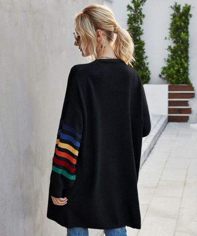 2024 Autumn/Winter Splicing Loose Large Knitted Jacket