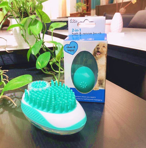 Pet Squeezing Bath Massage Brush Bath Liquid Comb