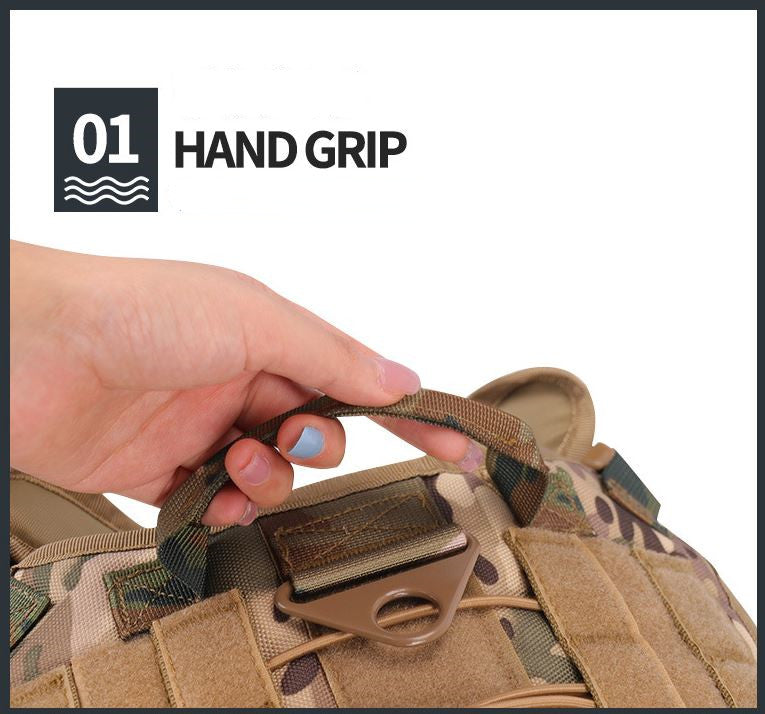 Pet tactical chest and back nylon traction rope