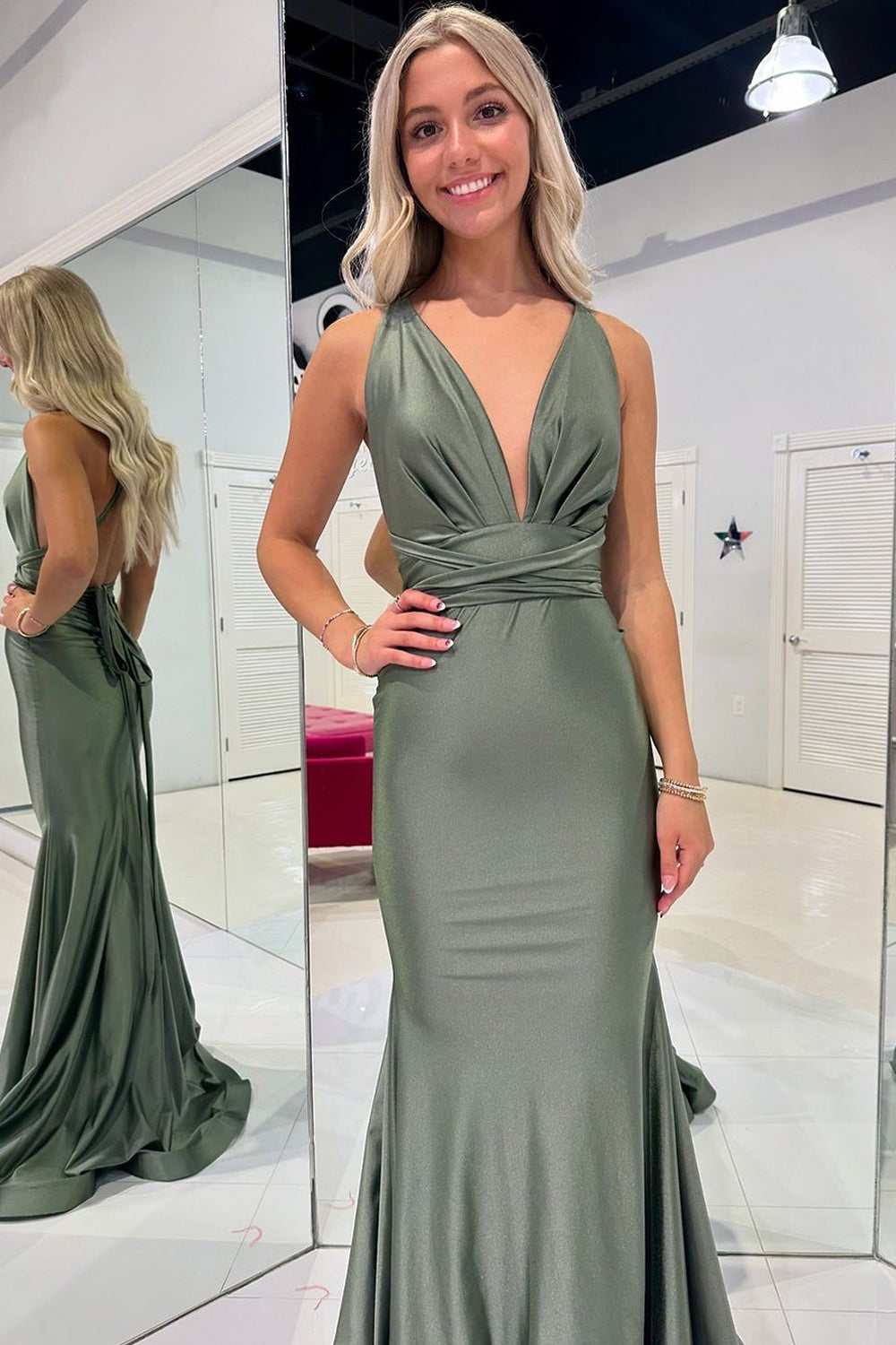 Charming  Halter Long Mermaid Evening Prom Dress, Bridesmaid Dresses