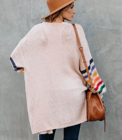 2024 Autumn/Winter Splicing Loose Large Knitted Jacket