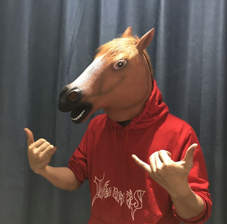 Halloween Horsehead Mask Headset