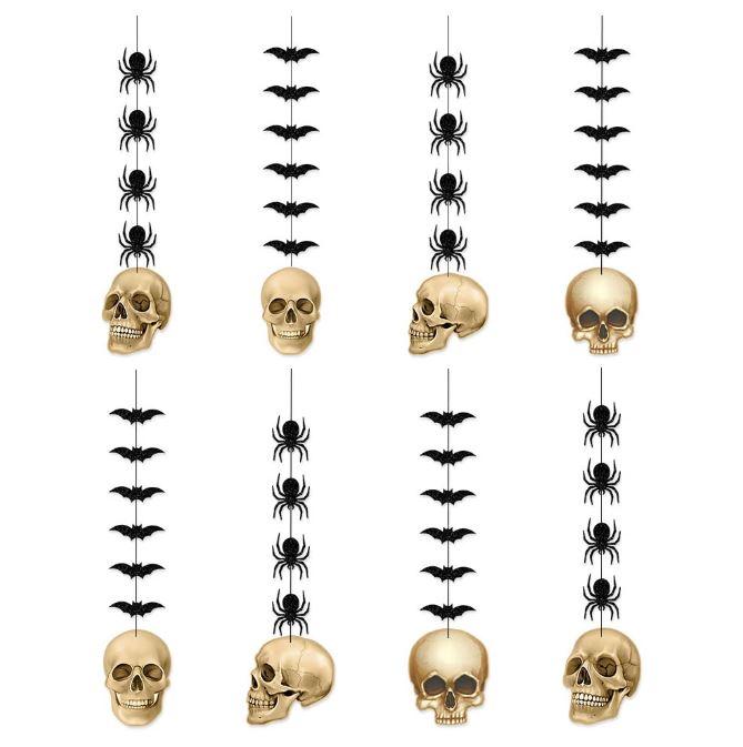 Halloween Skull and Bat Spider Pendant