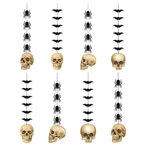 Halloween Skull and Bat Spider Pendant