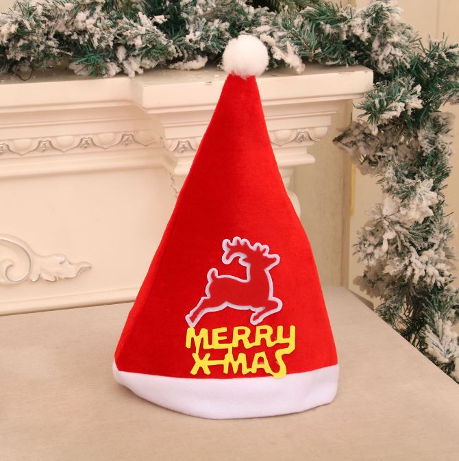 Silk velvet decal adult Christmas hat