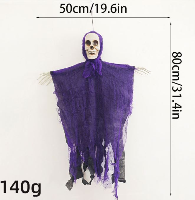 Halloween Purple Skull Horror Party Ornament Prop