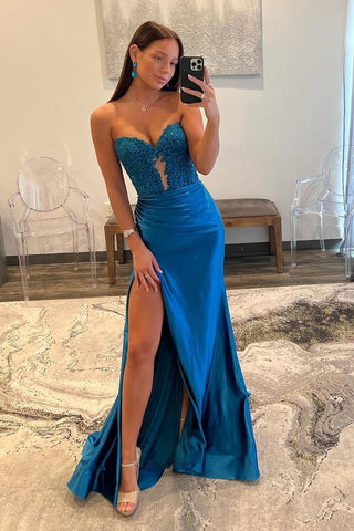 Long Strapless Mermaid Prom Dresses