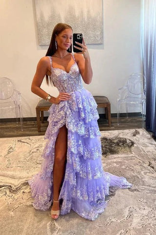 Cute A Line Off the Shoulder Blue Sequin Lace Long Prom Dresses