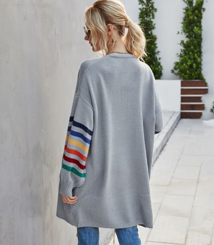 2024 Autumn/Winter Splicing Loose Large Knitted Jacket