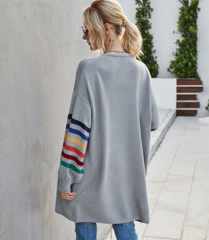 2024 Autumn/Winter Splicing Loose Large Knitted Jacket