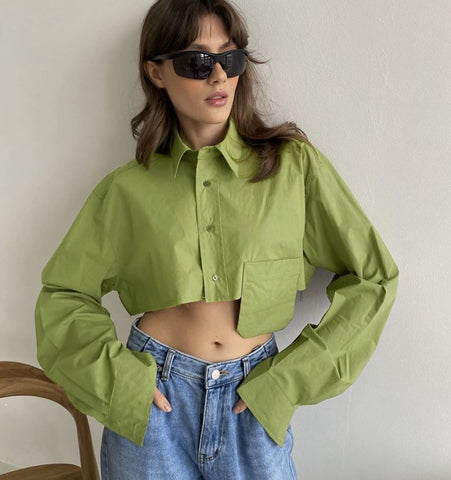 Spring New Irregular Splicing Shirt