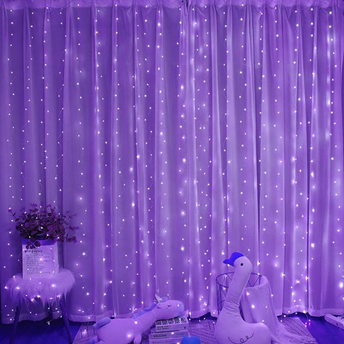Christmas remote control timed USB LED curtain light string