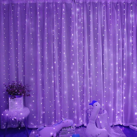 Christmas remote control timed USB LED curtain light string