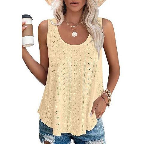 Spring and summer new round neck loose sleeveless T-shirt top