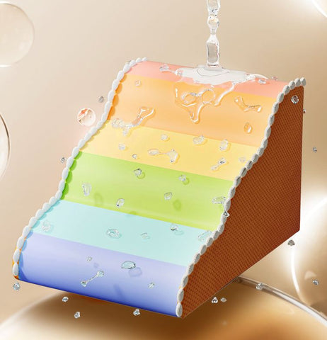 Cute Rainbow Cloud Waterproof Small Dog Bed Sofa Steps Detachable Stairs