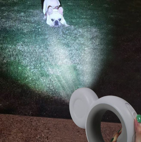 Multi functional pet automatic retractable traction rope with night light and garbage bag