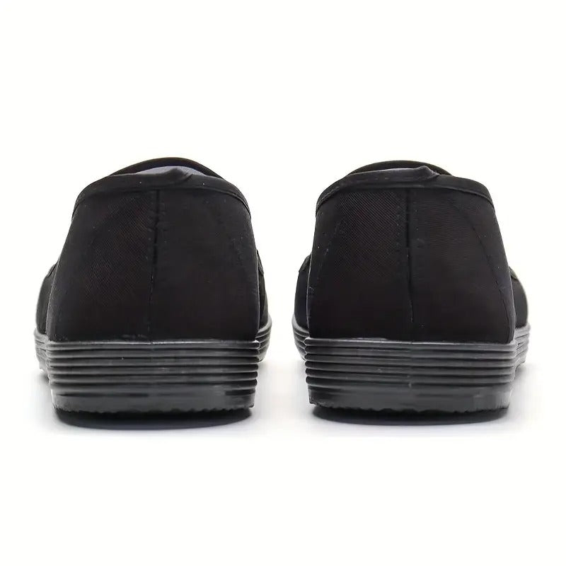 Chinese Traditional Canvas Flats For Men, Breathable Lightweight Slip On Shoes For Outdoor Walking Driving Martial Art Kung Fu Tai Chi Training, Autumn And Winter