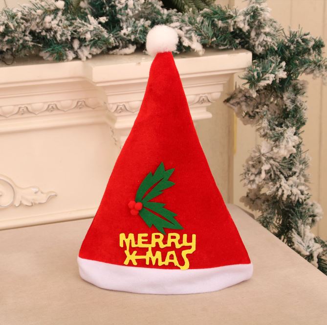 Silk velvet decal adult Christmas hat
