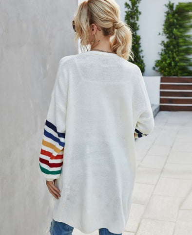 2024 Autumn/Winter Splicing Loose Large Knitted Jacket