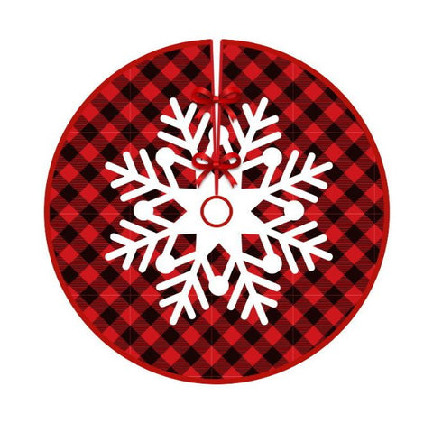 Short plush Christmas tree skirt