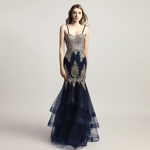 Exquisite Burgundy Strapless Mermaid Gown with Intricate Gold Embroidery and Ruffled Tulle Prom Dress,LX462