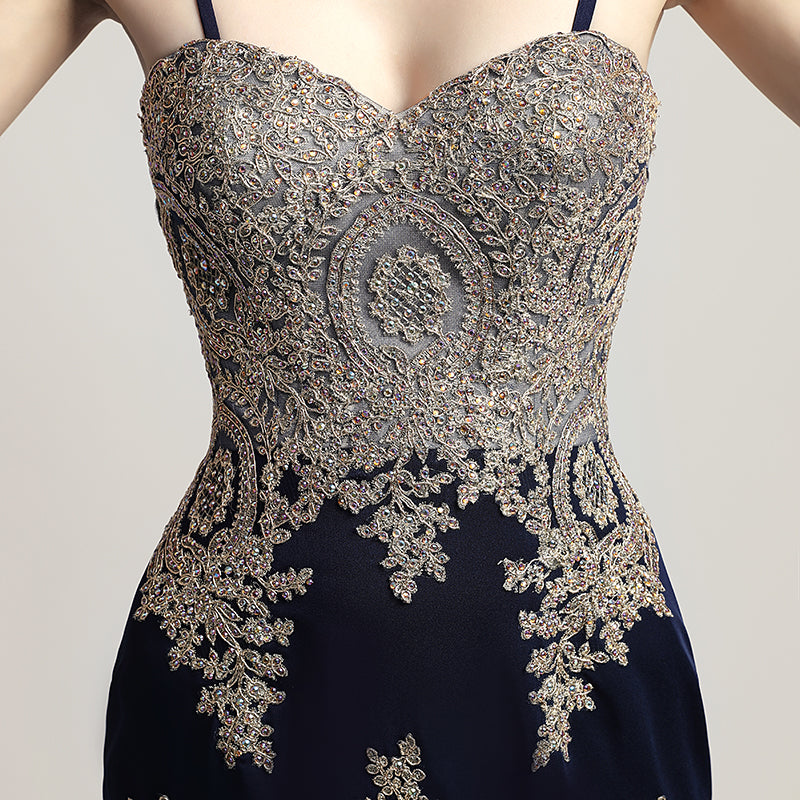 Exquisite Burgundy Strapless Mermaid Gown with Intricate Gold Embroidery and Ruffled Tulle Prom Dress,LX462