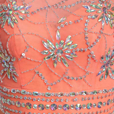 Embellished Halter - Neck Long Prom Dress , AJ020