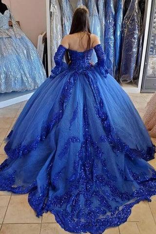 Long Ball Gown Sweetheart  Sleeves  Prom Dresses