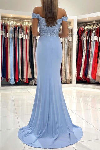 Chiffon Mermaid Lace  Off-the-Shoulder Prom Dresses, Evening Dresses