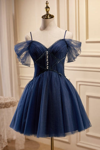 V Neck A-line Tulle Homecoming Dresses