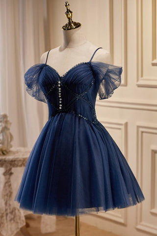 V Neck A-line Tulle Homecoming Dresses