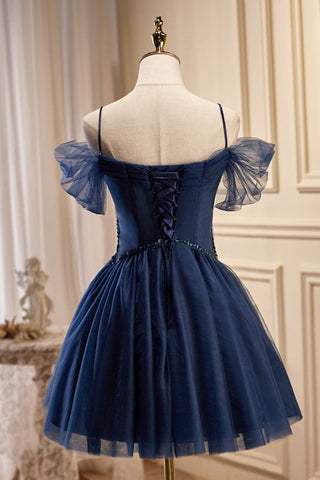 V Neck A-line Tulle Homecoming Dresses