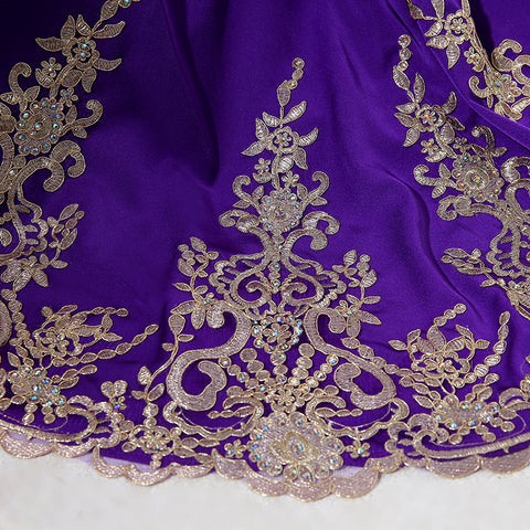 Gorgeous Purple Sheath Evening Dress with Opulent Crystal - Beaded Embellishments and Sheer Cap Sleeves Prom Dress,LX039