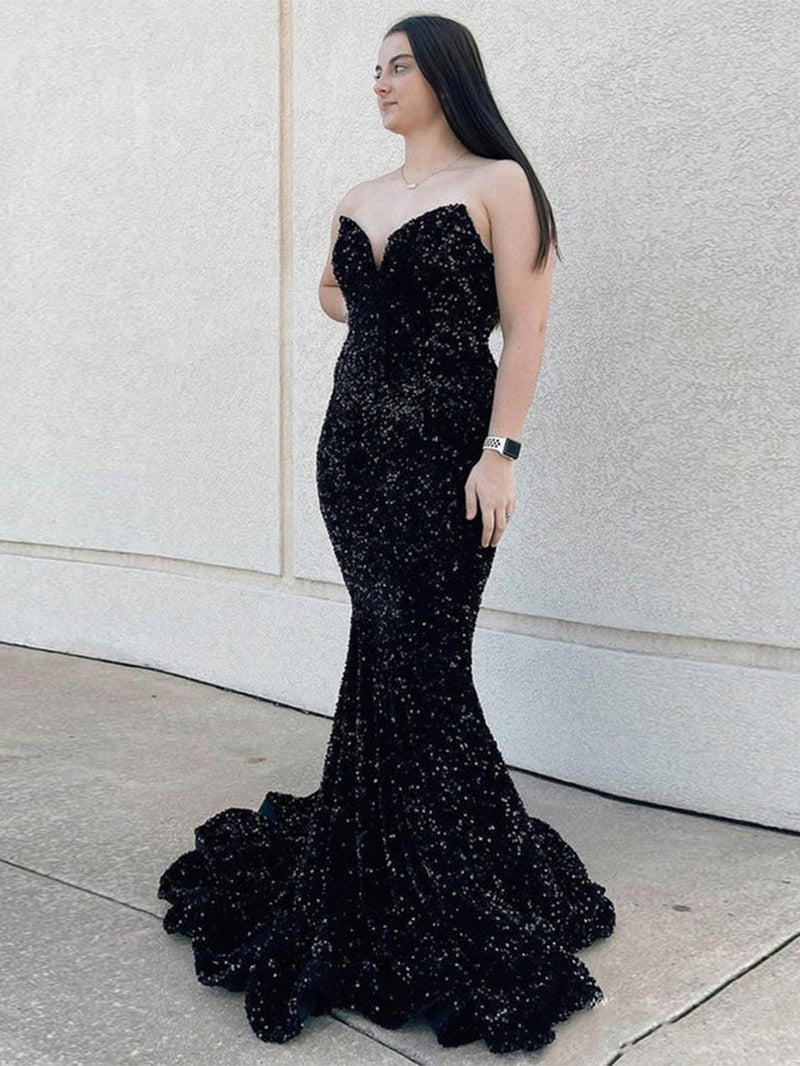 Sweetheart Neck Sqeuins mermaid Prom Dresses
