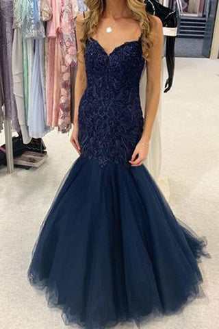 Charming Mermaid Sweetheart Long Evening Prom Dresses with Lace