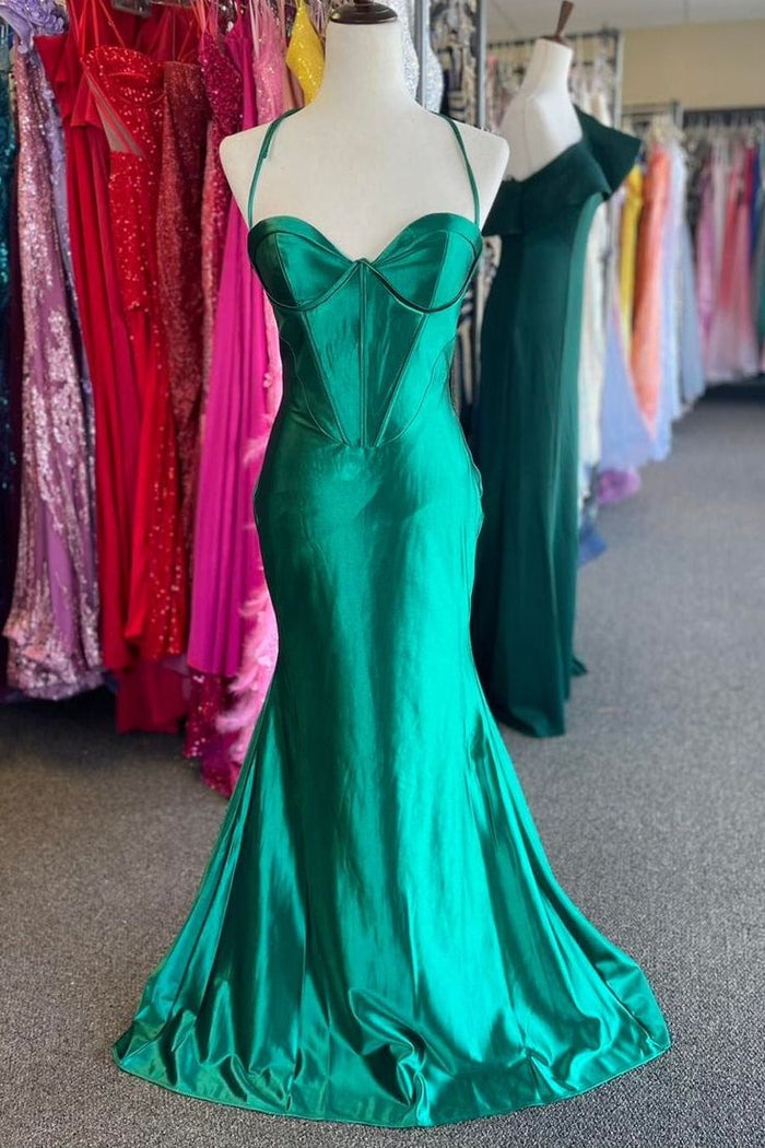 Mermaid Satin Simple Prom Dress