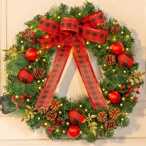 Christmas wreath holiday Christmas cane wreath decoration
