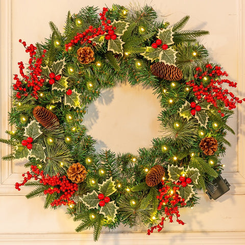 Christmas wreath holiday Christmas cane wreath decoration