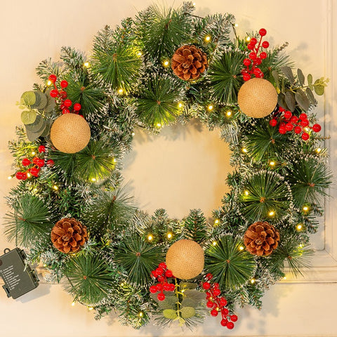 Christmas wreath holiday Christmas cane wreath decoration