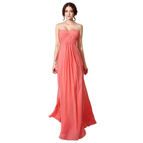 Charming Strapless Gradient Coral Pink Evening Gown Prom Dress,SD182