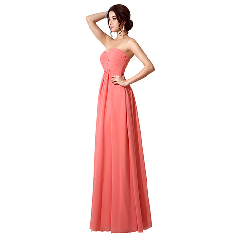 Charming Strapless Gradient Coral Pink Evening Gown Prom Dress,SD182
