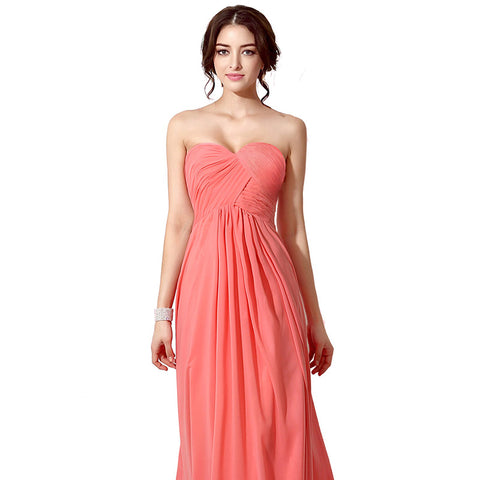 Charming Strapless Gradient Coral Pink Evening Gown Prom Dress,SD182
