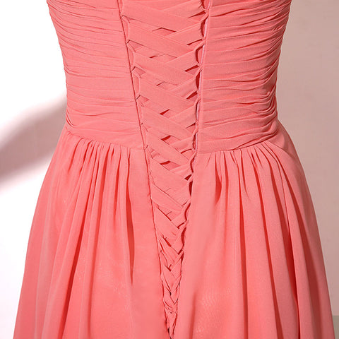 Charming Strapless Gradient Coral Pink Evening Gown Prom Dress,SD182