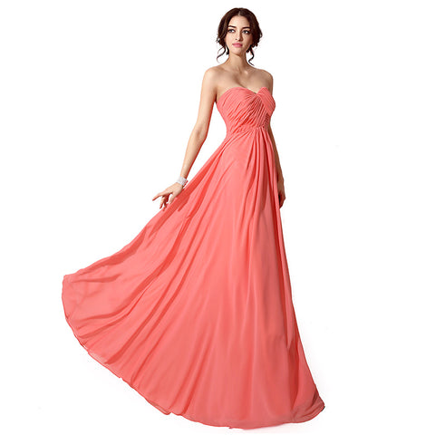 Charming Strapless Gradient Coral Pink Evening Gown Prom Dress,SD182