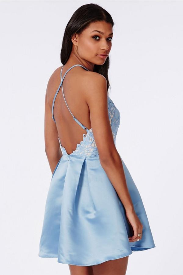 Tie Back Halter  Appliques  Homecoming Dress, Party Dress