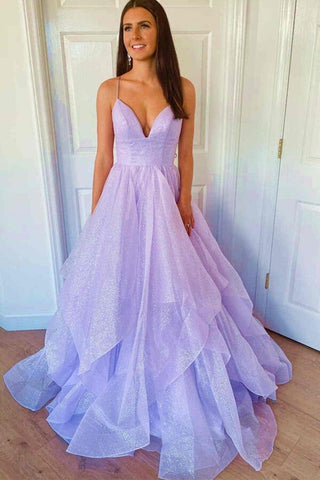 Tiered Tulle A-line Princess Prom Dresses, Evening Gown