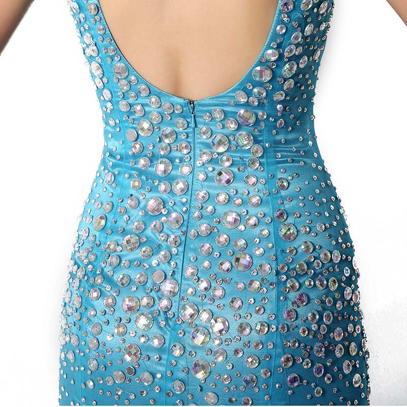 Stunning Sleeveless Turquoise Mermaid Gown Prom Dress,YD002